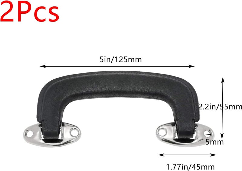 Geesatis 2 Pcs Luggage Handles Plastic Pull Handles for Suitcase Luggage Trunk Guitar Musical Box Handles Accessories, with Mounting Screw, Black - Image 2
